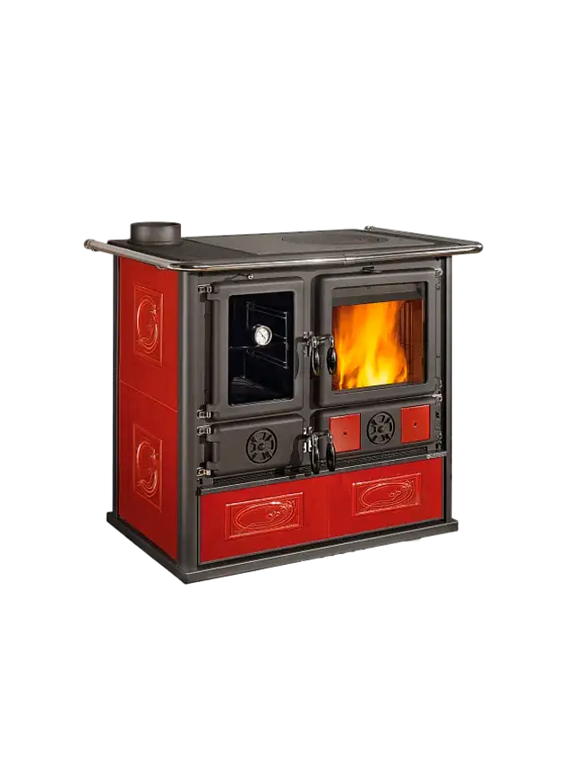 Cucina a legna Nordica Rosa SX Reverse Ceramica